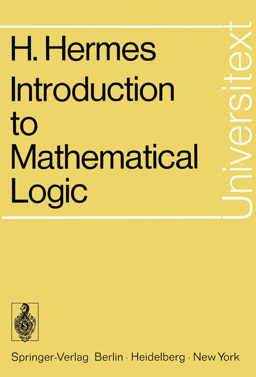Book cover of Introduction to Mathematical Logic (1973) (Universitext)