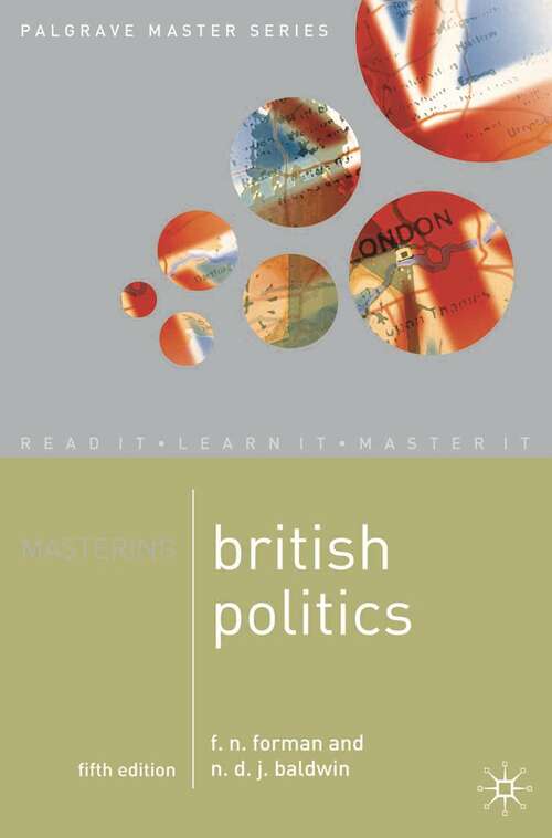Book cover of Mastering British Politics (5th ed. 2007) (Macmillan Master Series)