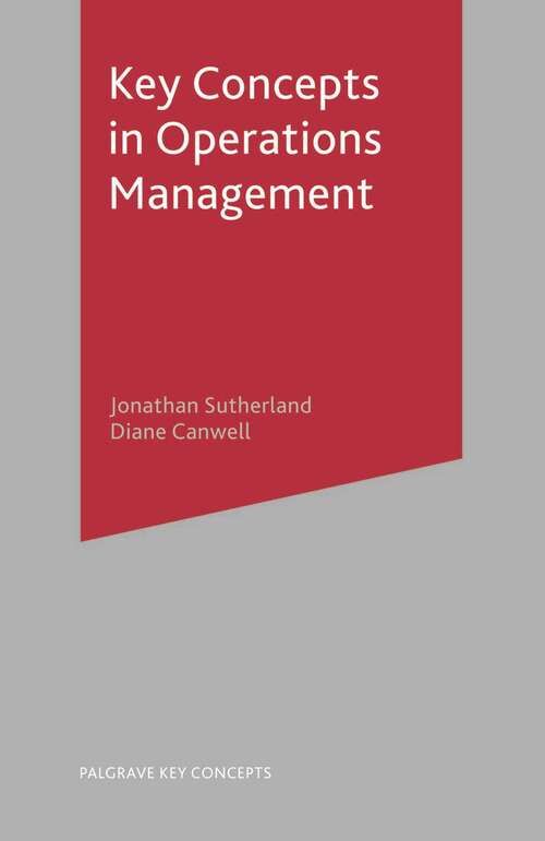 Book cover of Key Concepts in Operations Management (1st ed. 2004) (Key Concepts)