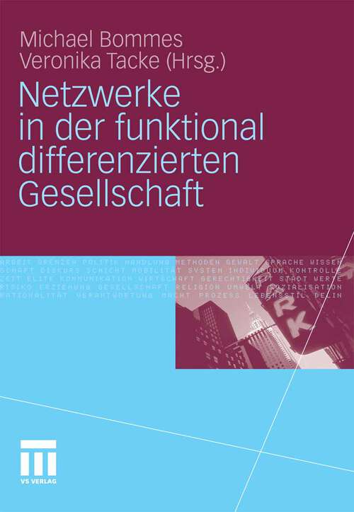 Book cover of Netzwerke in der funktional differenzierten Gesellschaft (2010)