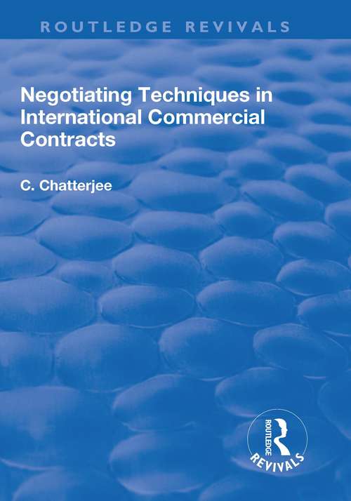 Book cover of Negotiating Techniques in International Commercial Contracts