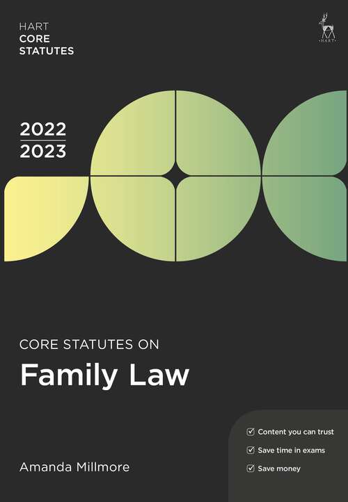 Book cover of Core Statutes on Family Law 2022-23 (7) (Hart Core Statutes)