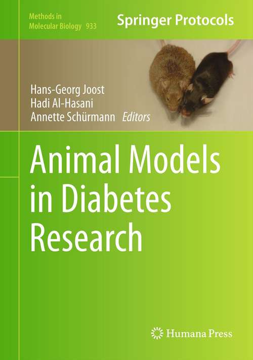 Book cover of Animal Models in Diabetes Research (2012) (Methods in Molecular Biology #933)