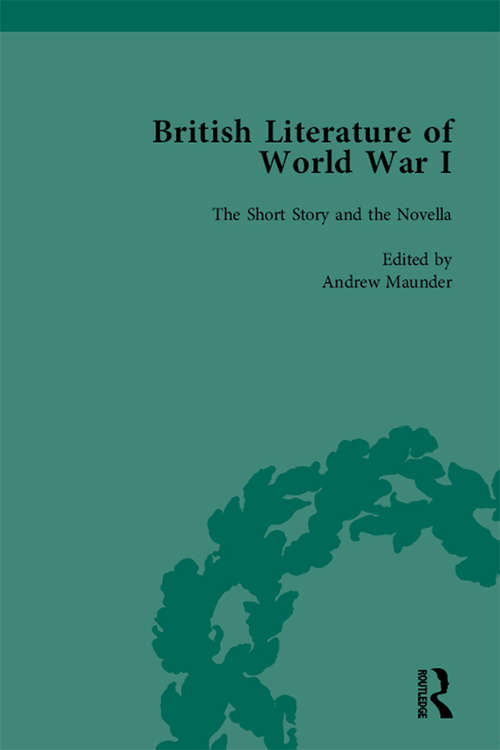 Book cover of British Literature of World War I, Volume 1