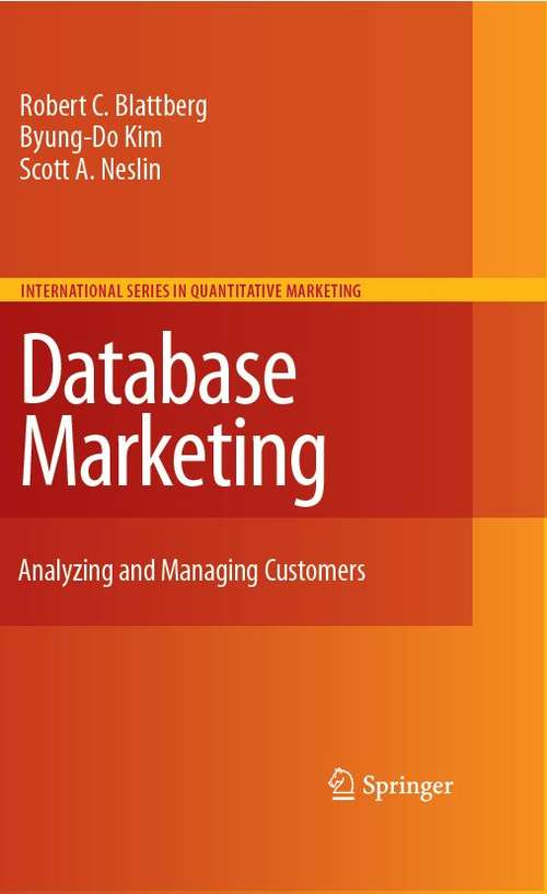 Book cover of Database Marketing: Analyzing and Managing Customers (2008) (International Series in Quantitative Marketing #18)