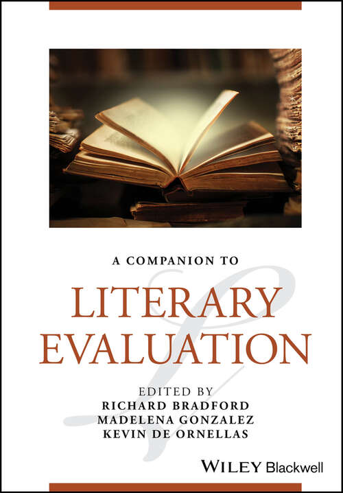 Book cover of A Companion to Literary Evaluation (Blackwell Companions to Literature and Culture)