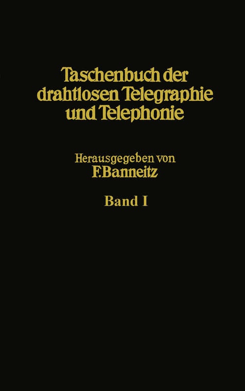 Book cover of Taschenbuch der drahtlosen Telegraphie und Telephonie (1927)