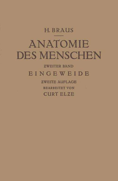 Book cover of Anatomie des Menschen: Ein Lehrbuch für Studierende und Ärzte (2. Aufl. 1934)