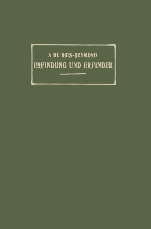 Book cover of Erfindung und Erfinder (1906)