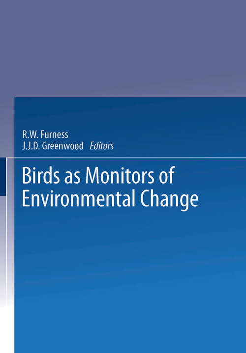 Book cover of Birds as Monitors of Environmental Change (1993)