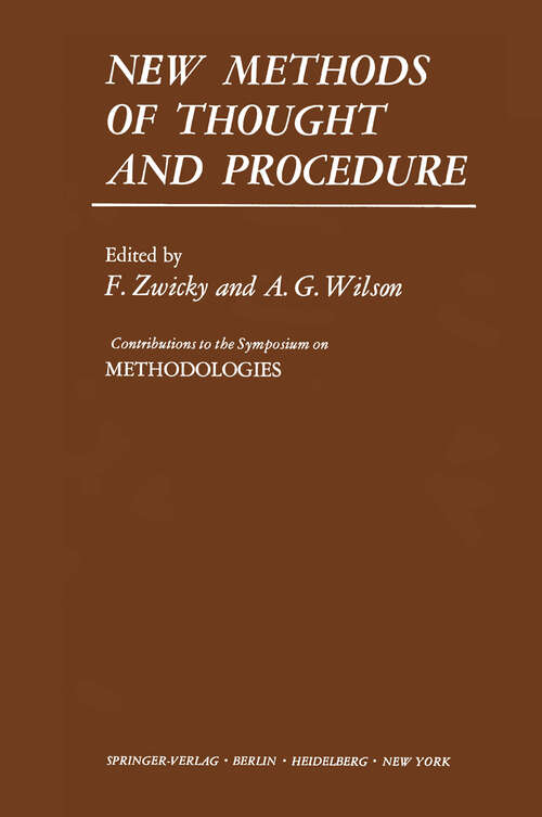 Book cover of New Methods of Thought and Procedure: Contributions to the Symposium on Methodologies (1967)