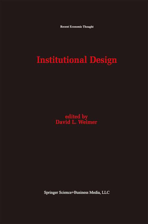 Book cover of Institutional Design (1995) (Recent Economic Thought #43)