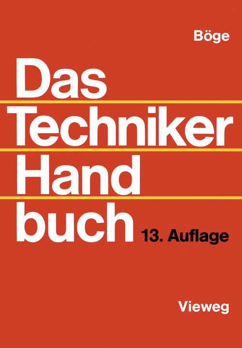 Book cover of Das Techniker Handbuch (13. Aufl. 1992)