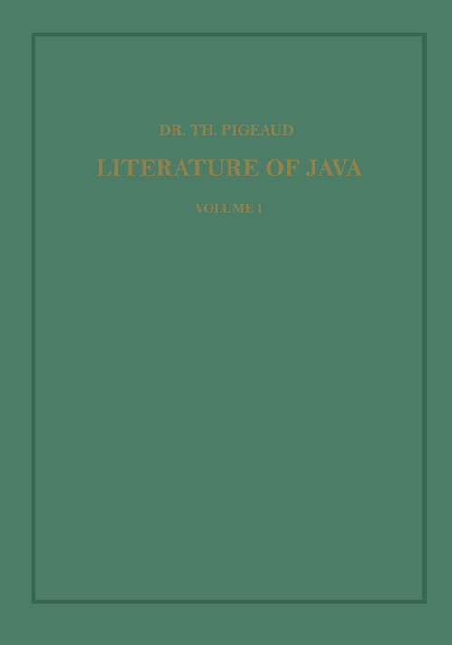 Book cover of Synopsis of Javanese Literature 900–1900 A.D. (1967) (Koninklijk Instituut voor Taal-, Land- en Volkenkunde #1)
