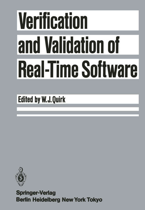 Book cover of Verification and Validation of Real-Time Software (1985)