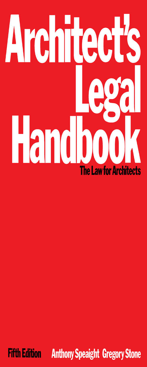 Book cover of Architect's Legal Handbook: The Law for Architects (5)