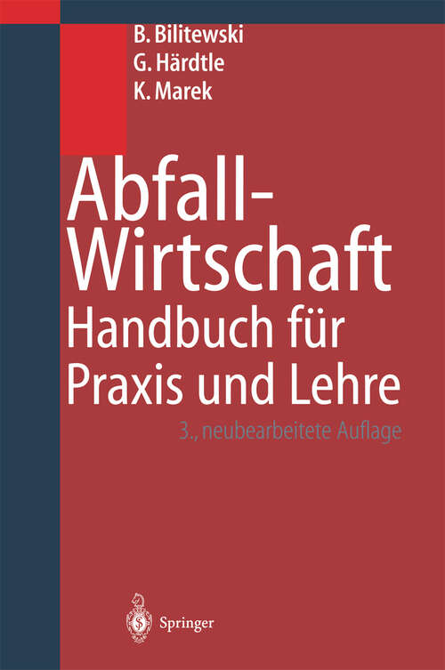 Book cover of Abfallwirtschaft: Handbuch für Praxis und Lehre (3. Aufl. 2000)