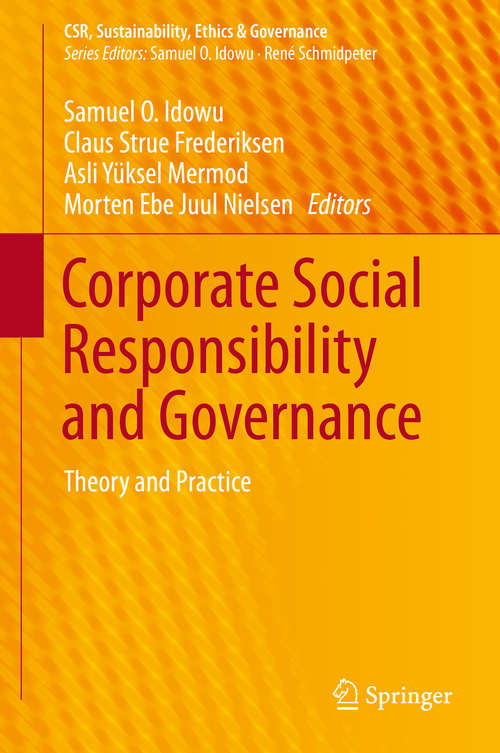 Book cover of Corporate Social Responsibility and Governance: Theory and Practice (2015) (CSR, Sustainability, Ethics & Governance)