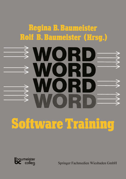 Book cover of Word Software Training (1986)