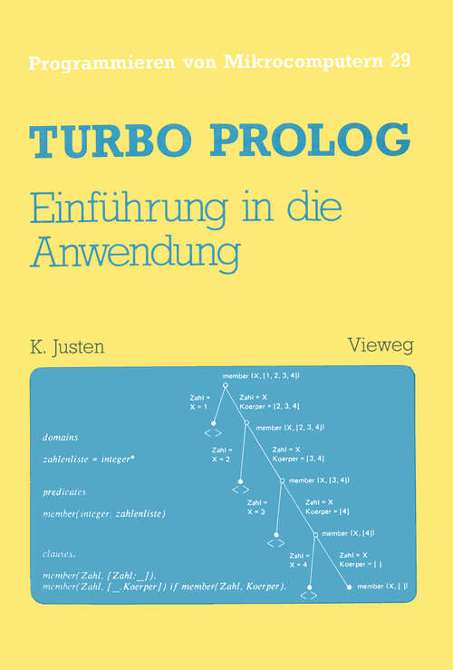 Book cover of Turbo Prolog — Einführung in die Anwendung (1988) (Programmieren von Mikrocomputern #29)