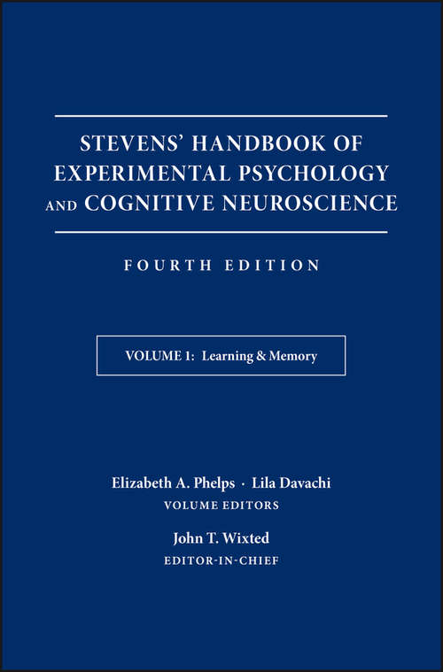 Book cover of Stevens' Handbook of Experimental Psychology and Cognitive Neuroscience, Learning and Memory (4)
