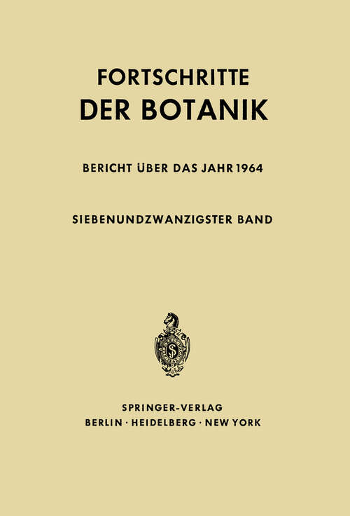 Book cover of Fortschritte der Botanik (1965) (Progress in Botany #27)