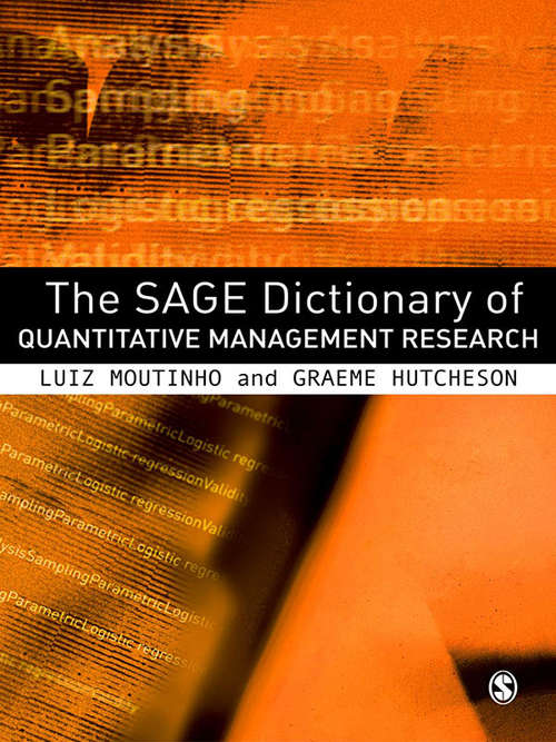 Book cover of The SAGE Dictionary of Quantitative Management Research (First Edition)