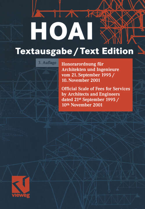 Book cover of HOAI: Textausgabe/Text Edition (3., korr. Aufl. 2004)