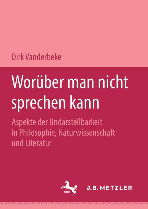 Book cover of Worüber man nicht sprechen kann: Aspekte der Undarstellbarkeit in Philosophie, Naturwissenschaft und Literatur (1. Aufl. 1995)
