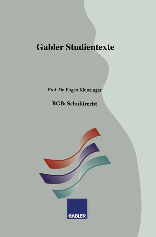 Book cover of BGB: Grundlagen (1993) (Gabler-Studientexte)
