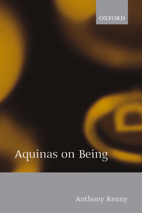 Book cover of Aquinas On Being