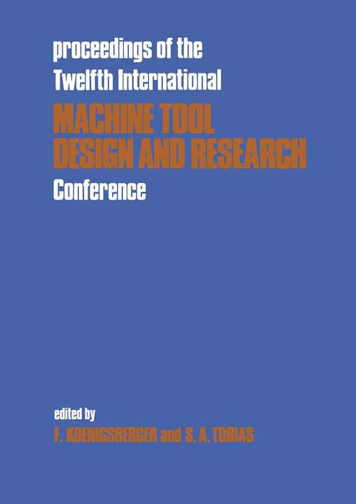 Book cover of Machine Tool Design and Research: International Conference Proceedings (1st ed. 1972)