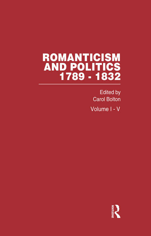 Book cover of Romanticism and Politics, 1789–1832