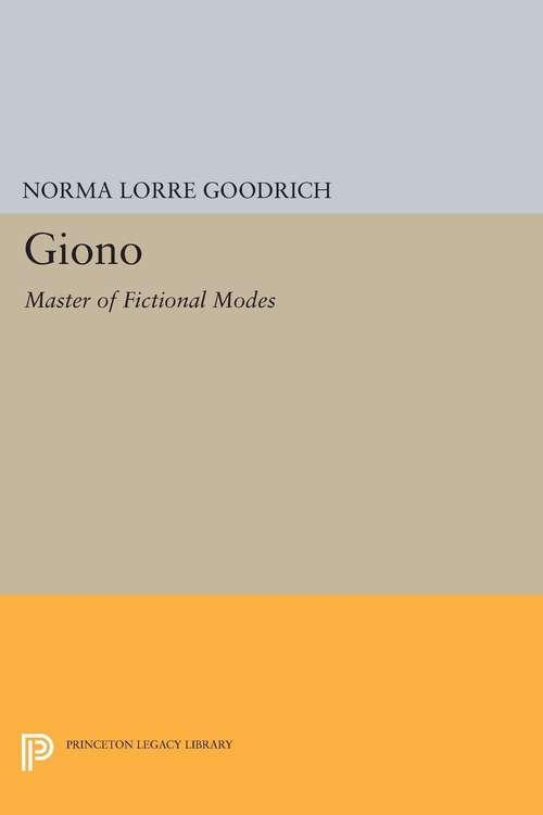 Book cover of Giono: Master of Fictional Modes