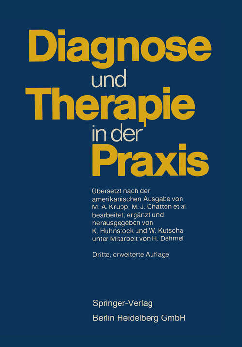 Book cover of Diagnose und Therapie in der Praxis (3. Aufl. 1974)