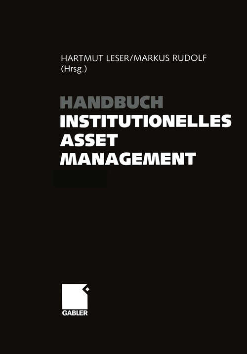 Book cover of Handbuch Institutionelles Asset Management (2003)