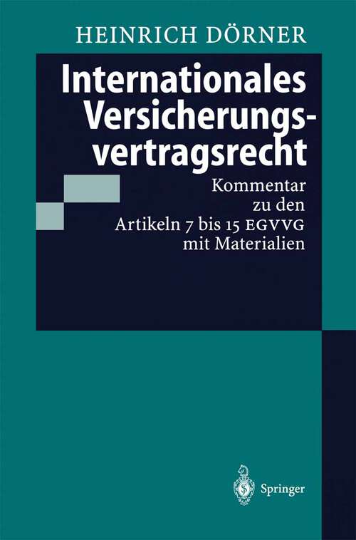 Book cover of Internationales Versicherungsvertragsrecht (1997)