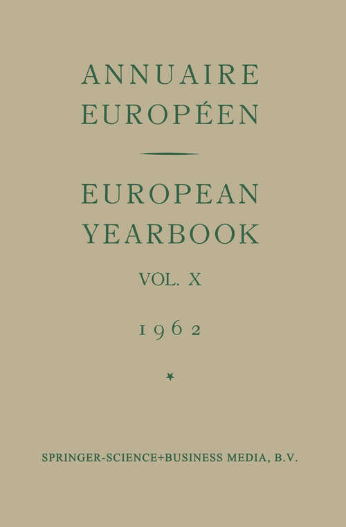 Book cover of Annuaire Européen (1963)