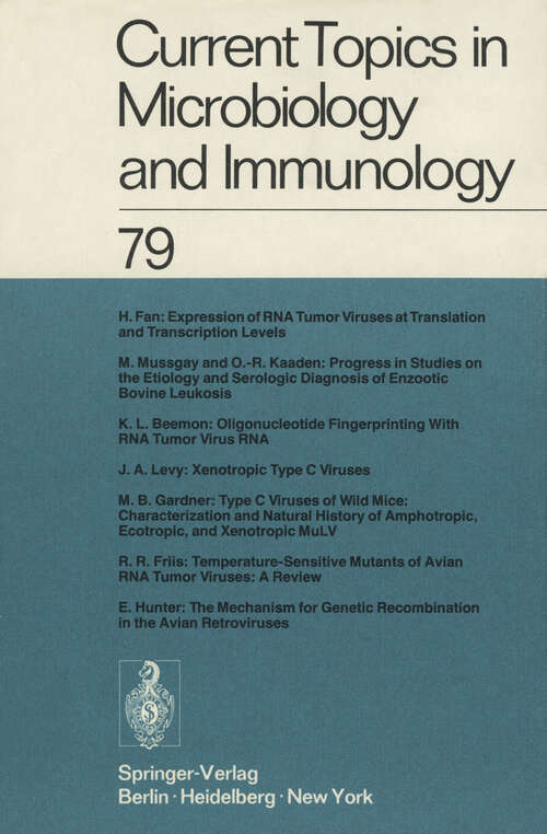 Book cover of Current Topics in Microbiology and Immunology: Volume 79 (1978) (Current Topics in Microbiology and Immunology #79)