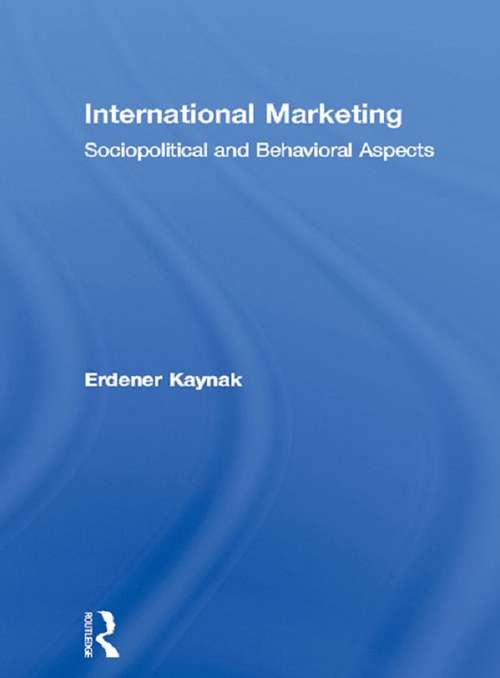 Book cover of International Marketing: Sociopolitical and Behavioral Aspects