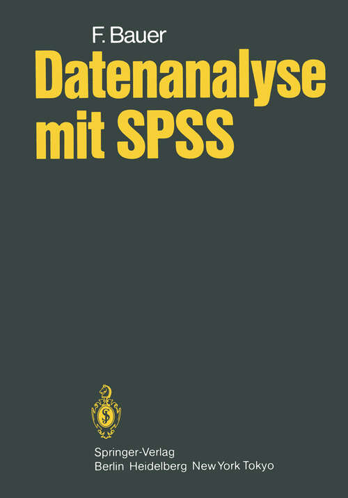 Book cover of Datenanalyse mit SPSS (1984)