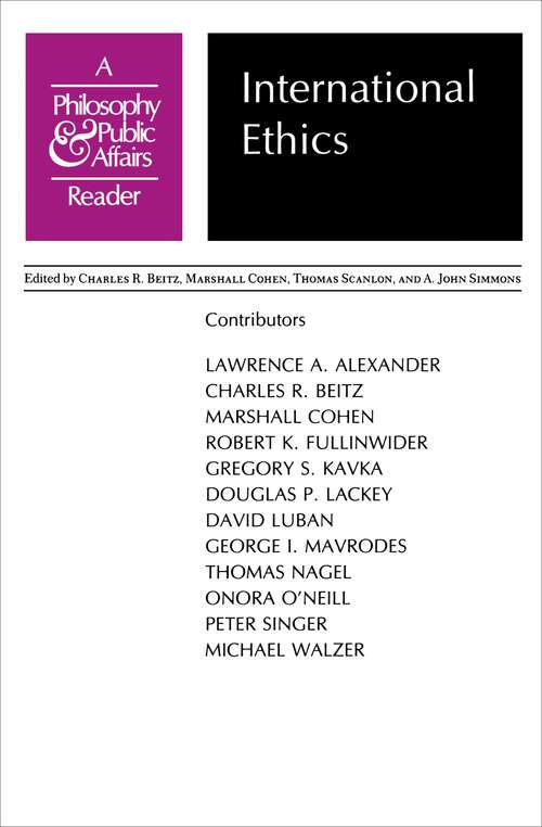 Book cover of International Ethics: A Philosophy and Public Affairs Reader (Philosophy and Public Affairs Readers #3)