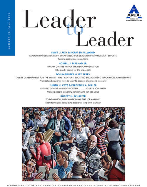 Book cover of Leader to Leader (J-B Single Issue Leader to Leader)