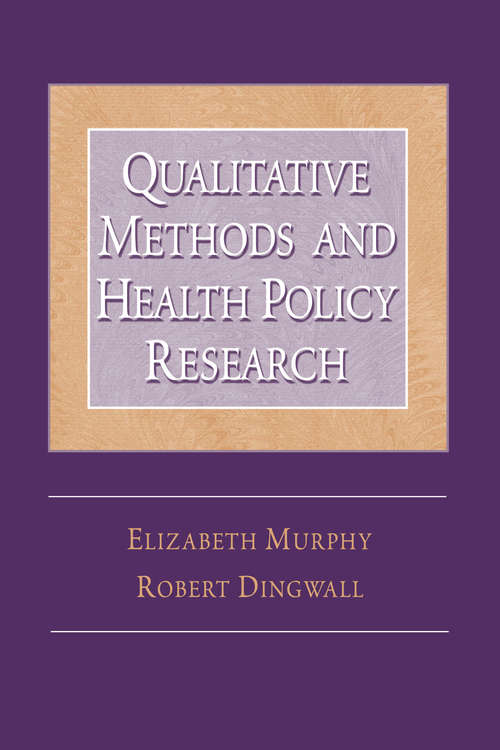 Book cover of Qualitative methods and health policy research (PDF)