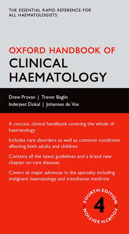 Book cover of Oxford Handbook of Clinical Haematology (4) (Oxford Medical Handbooks)