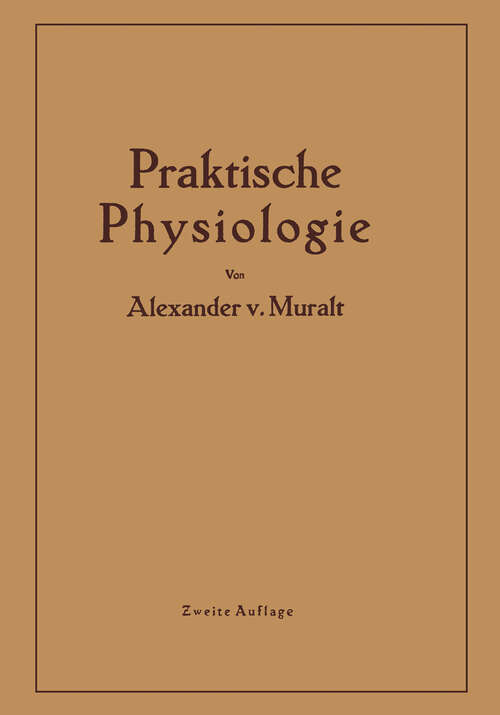 Book cover of Einführung in die Praktische Physiologie (2. Aufl. 1943)