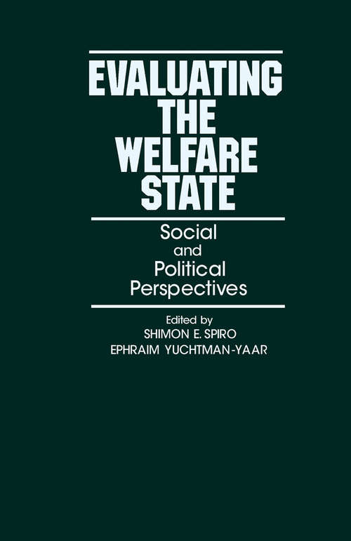 Book cover of Evaluating the Welfare State: Social and Political Perspectives