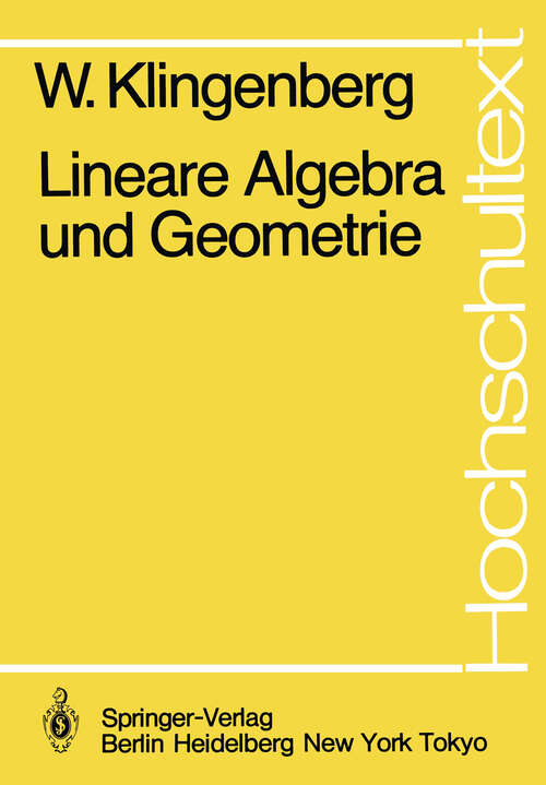 Book cover of Lineare Algebra und Geometrie (1984) (Hochschultext)