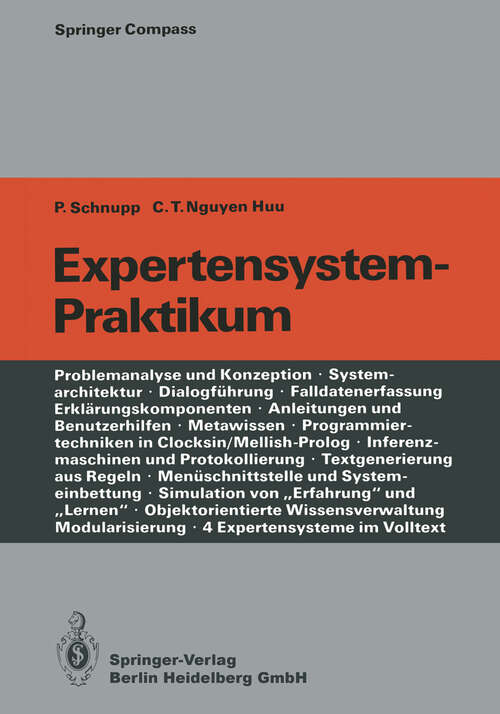 Book cover of Expertensystem-Praktikum (1987) (Springer Compass)