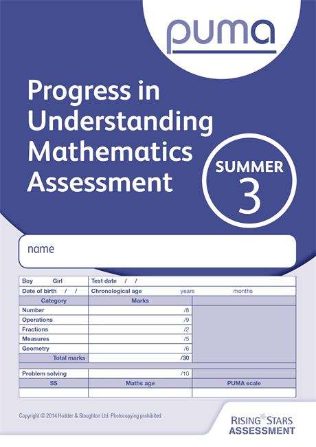 Book cover of Progress In Understanding Mathematics Assessment - Summer 3 (PDF)
